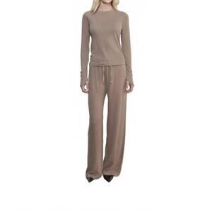 NEW ENZA COSTA cashmere drawcord pant in walnut